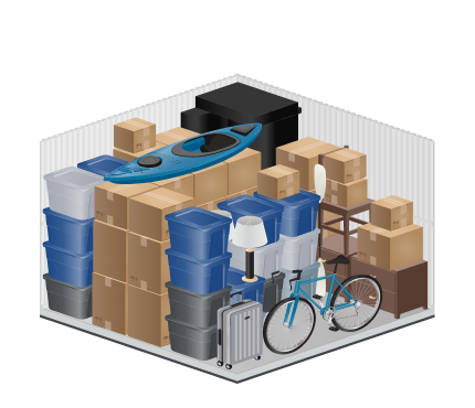 medium storage units size guide image for Stow-A-Way Self Storage, 616 Canal St, San Rafael, CA, 94901